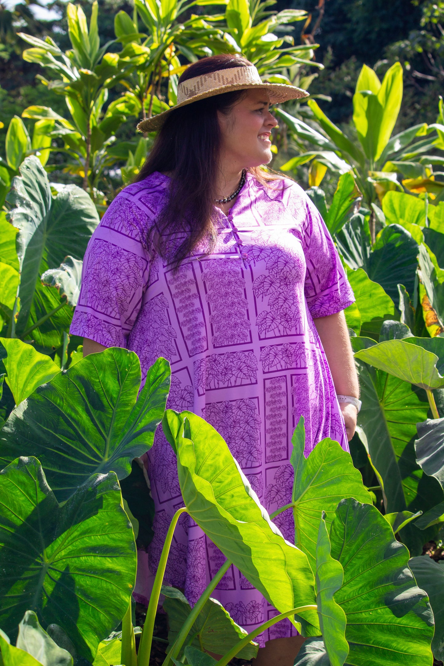 WAHINE LOʻI KALO PULLOVER DRESS: LAVENDER PURPLE