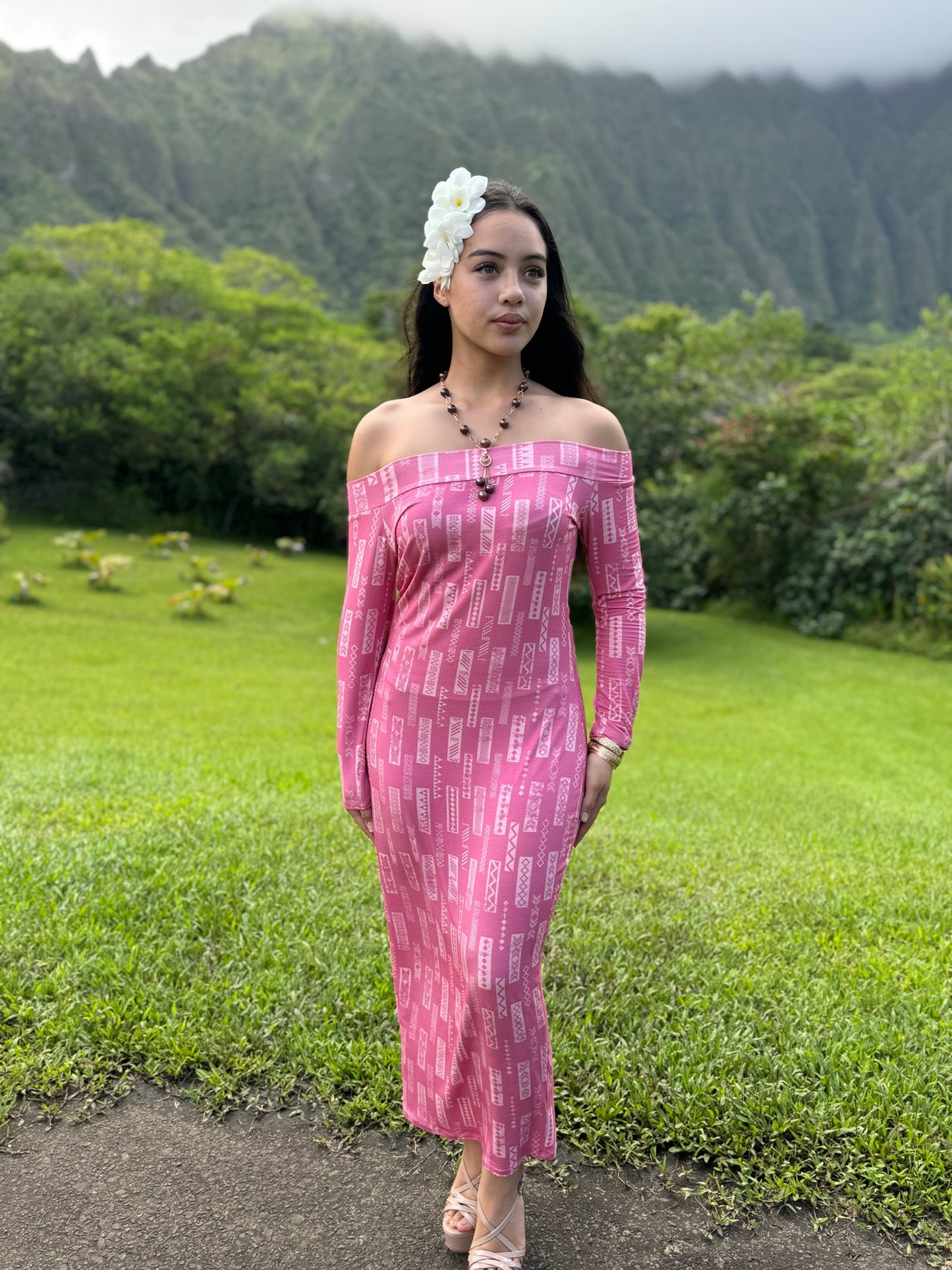 OHE WAHINE OFF THE SHOULDER DRESS