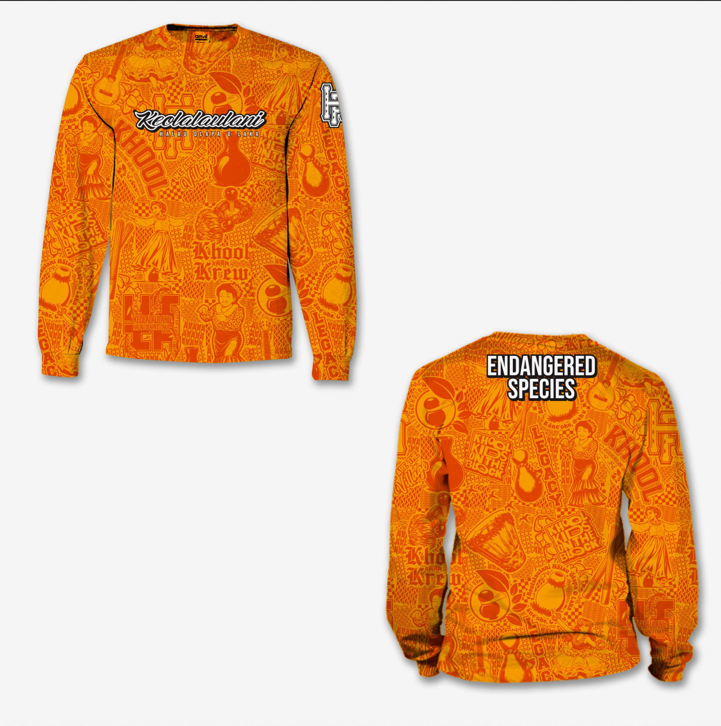 KHOOL STICKERBOMB LONG SLEEVE: ʻILIMA YELLOW