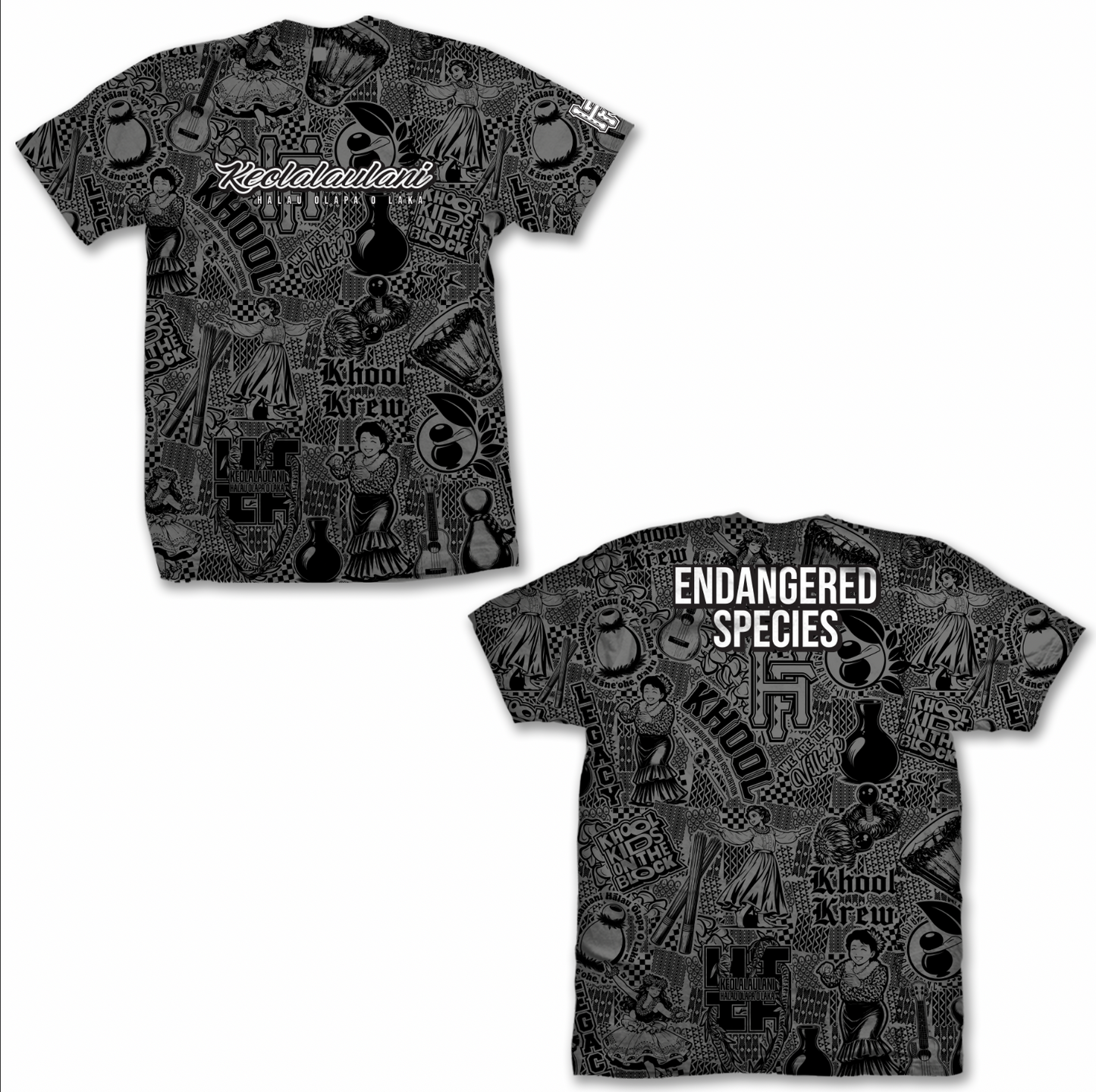 KHOOL STICKERBOMB TEE: GRAY/BLACK